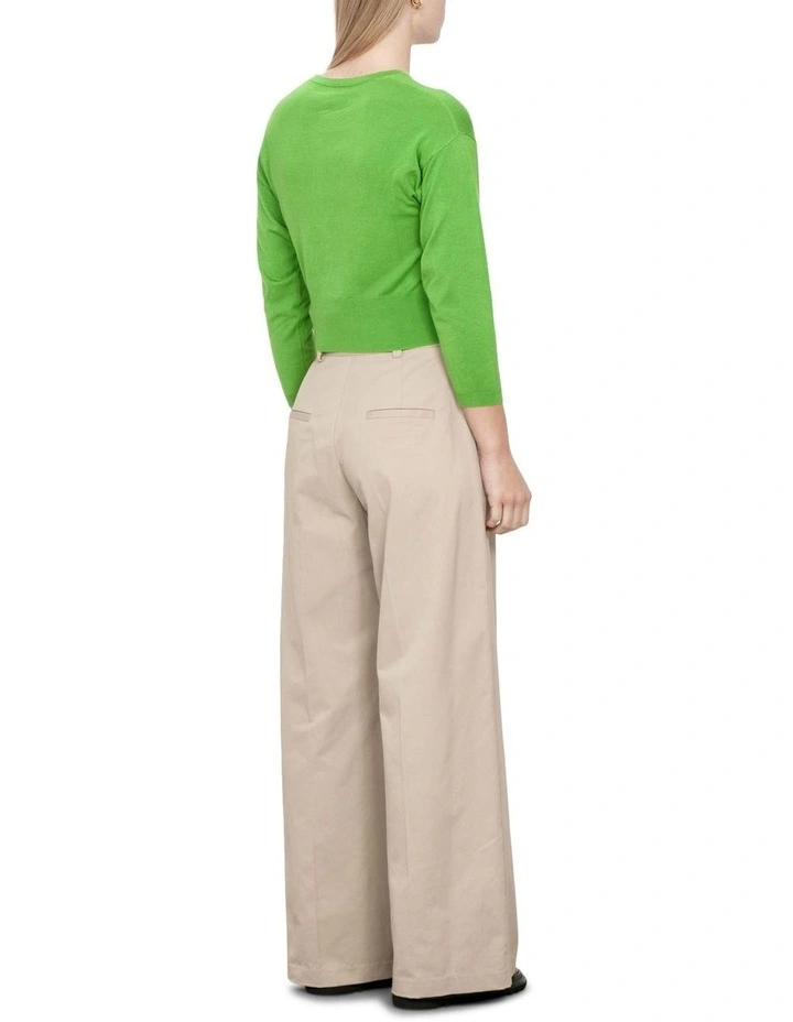 Essential Cardigan In Vibrant Green 4 Essential Cardigan In Vibrant Green - Image 2