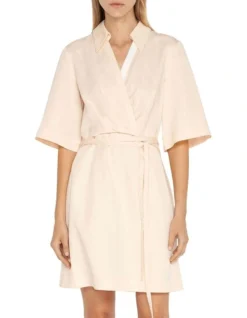 Wrap Front Shirt Dress In Vanilla Cream -Myer Fashion Store 966394540 3 720x928
