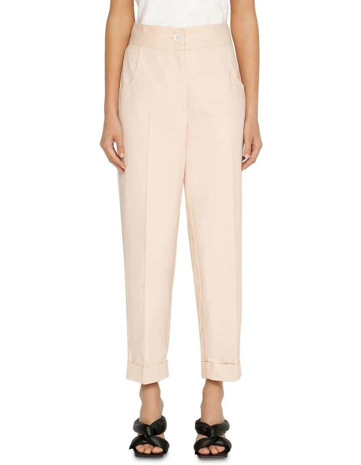 Cotton Drill Tapered Pant In Pale Peach 5 Cotton Drill Tapered Pant In Pale Peach - Image 3