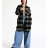 Longline Check Shacket In Khaki Multi -Myer Fashion Store 966478240 1 720x928