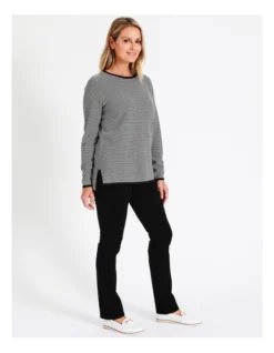 Regatta Recycled Cotton Blend Wardrobe Staple Straight Full Leg Jean In Black