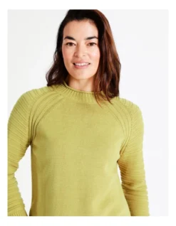 Regatta Organic Cotton Blend Textured Stripe Raglan Sleeve Jumper In Flax -Myer Fashion Store 966493000 3 720x928