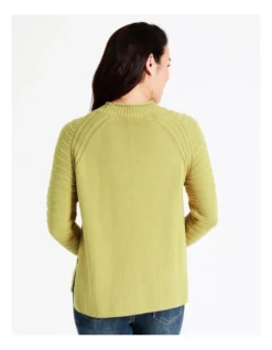 Regatta Organic Cotton Blend Textured Stripe Raglan Sleeve Jumper In Flax -Myer Fashion Store 966493000 6 720x928