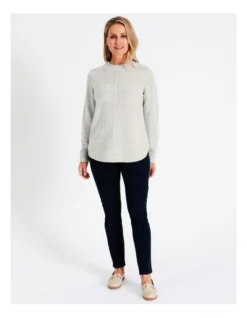 Regatta Curved Hem Jumper With Seam In Greymarle Speckle -Myer Fashion Store 966515770 4 720x928