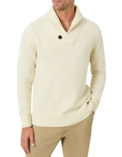 Farrington Shawl Collar In White