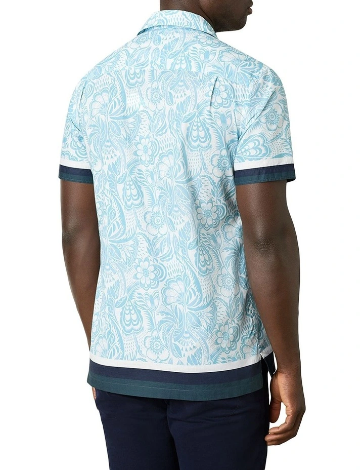 Airlie Camp Collar Short Sleeve Shirt In Blue 5 Airlie Camp Collar Short Sleeve Shirt In Blue - Image 3