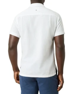 Levanto Camp Collar Short Sleeve Shirt In Blue -Myer Fashion Store 966661930 3 720x928