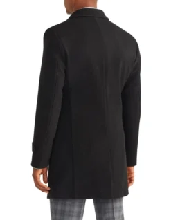 Van Heusen Tailored Melton 4 Button Coat In Black -Myer Fashion Store 966723940 4 720x928