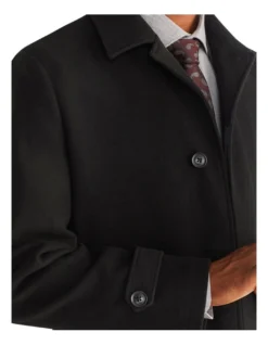 Van Heusen Tailored Melton 4 Button Coat In Black -Myer Fashion Store 966723940 5 720x928