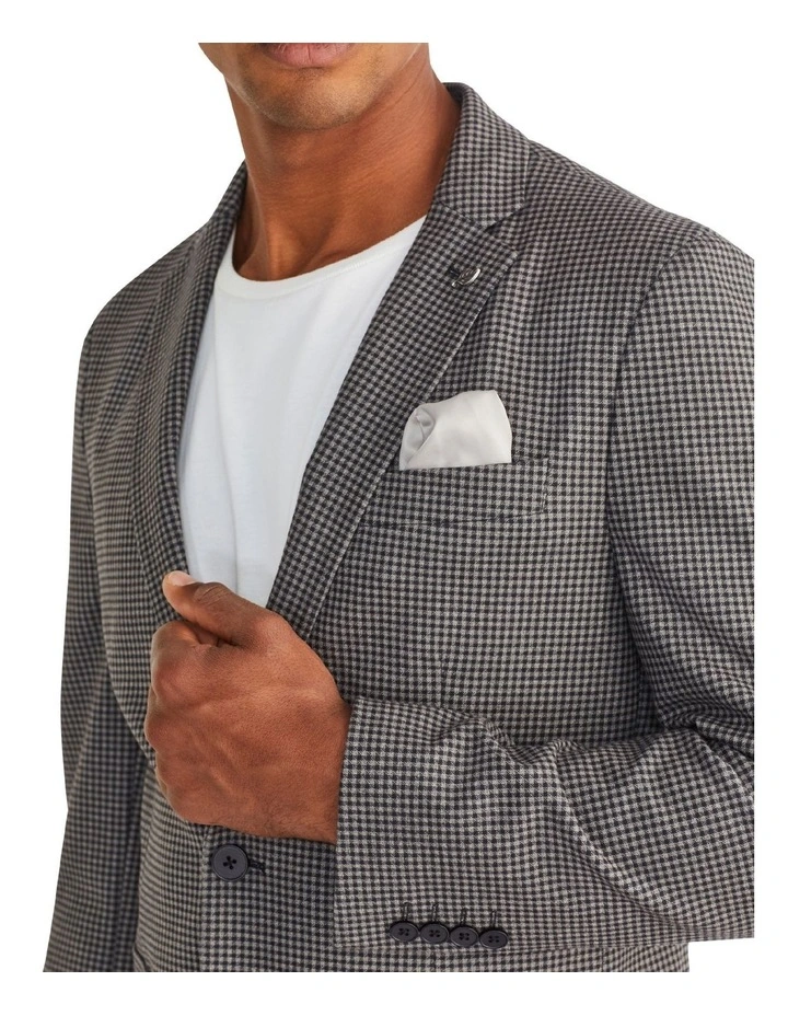 Van Heusen Slim Gingham Knit Blazer In Grey 5 Van Heusen Slim Gingham Knit Blazer In Grey - Image 3