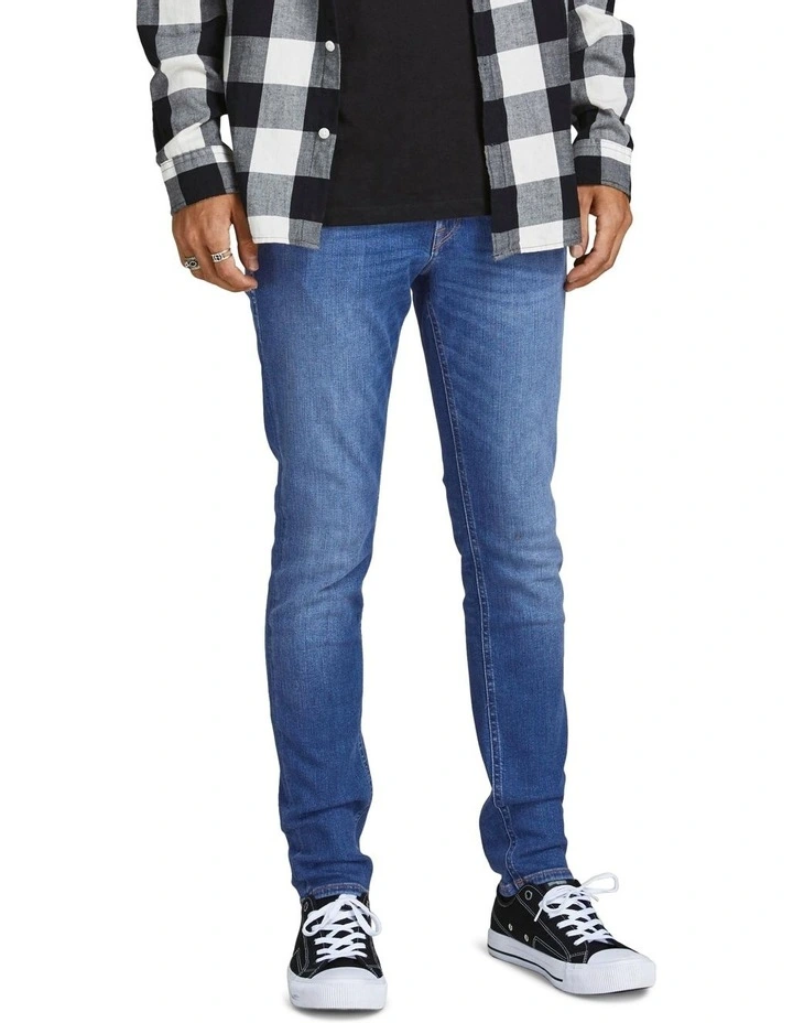 Jack & Jones Liam Original Skinny Denim Jeans In Blue Denim 3 Jack & Jones Liam Original Skinny Denim Jeans In Blue Denim