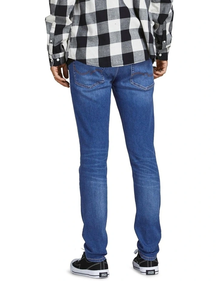 Jack & Jones Liam Original Skinny Denim Jeans In Blue Denim 4 Jack & Jones Liam Original Skinny Denim Jeans In Blue Denim - Image 2