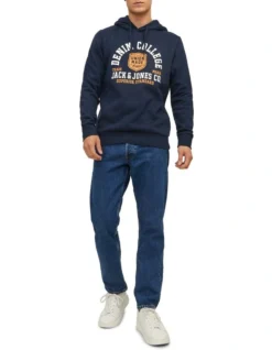 Jack & Jones Logo Sweat Hoodie In Sky Captain -Myer Fashion Store 966807640 6 720x928