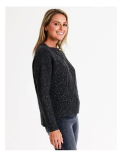 Regatta Multi Cable Drop Shoulder Jumper In Charcoal Fleck -Myer Fashion Store 966877840 6 720x928