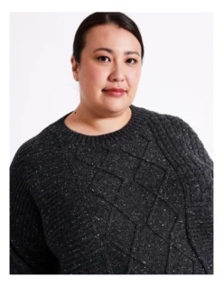 Regatta Multi Cable Drop Shoulder Jumper In Charcoal Fleck -Myer Fashion Store 966877930 3 1 720x928