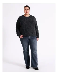 Regatta Multi Cable Drop Shoulder Jumper In Charcoal Fleck -Myer Fashion Store 966877930 4 720x928