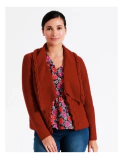 Regatta Waterfall Cardigan In Cable Red