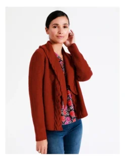Regatta Waterfall Cardigan In Cable Red -Myer Fashion Store 966878290 3 720x928