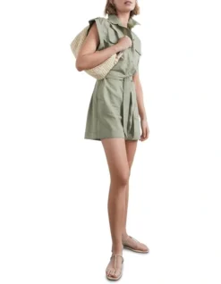 French Connection Utility Playsuit In Sage -Myer Fashion Store 966907000 3 720x928