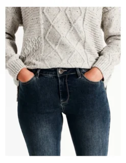 Regatta Recycled Cotton Blend Wardrobe Staple Slim Full Leg Jean In Vintage Wash -Myer Fashion Store 966962440 7 1 720x928