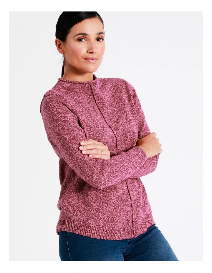 Regatta Organic Cotton Blend Funnel Neck Curved Hem Twist Jumper In Cranberry Twist 7 Regatta Organic Cotton Blend Funnel Neck Curved Hem Twist Jumper In Cranberry Twist - Image 5