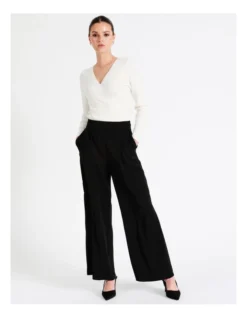 High Waisted Wide Leg Pants In Black -Myer Fashion Store 966998530 3 720x928
