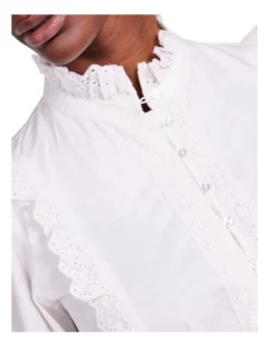 Y.A.S Siv Long Sleeve Cotton Dress In Bright White -Myer Fashion Store 967025260 3 720x928