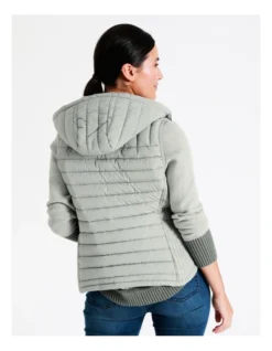 Regatta Recycled Polyester Straight Quilted Vest With Removable Hood In Sage -Myer Fashion Store 967159540 6 720x928