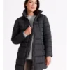 Regatta Recycled Polyester Long Line Straight Quilted Jacket With Fold Away Hood In Charcoal -Myer Fashion Store 967338010 1 720x928