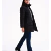 Regatta Recycled Polyester Long Line Straight Quilted Jacket With Fold Away Hood In Black -Myer Fashion Store 967338100 1 720x928