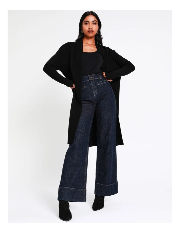 Basque Longline Cardi In Black 3 Basque Longline Cardi In Black