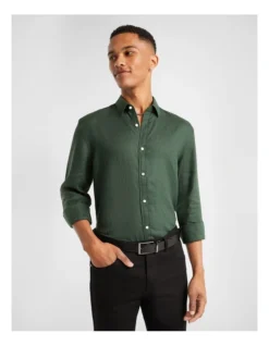 West Hampton Pure Linen Shirt In Green