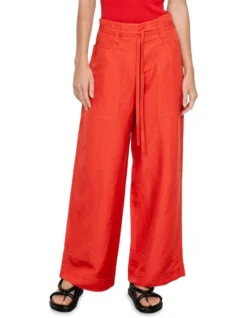 Soft Linen Rayon Wide Leg Pant In Clay -Myer Fashion Store 967876120 3 720x928