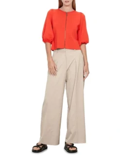 Blouson Sleeve Milano Jacket In Clay