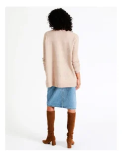 Rib Sleeve Cosy Cardi In Beige -Myer Fashion Store 968105800 6 720x928