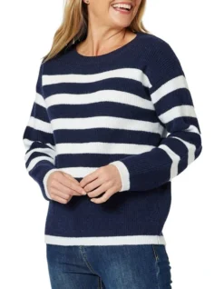 Harvard Knit Stripe Jumper In Navy -Myer Fashion Store 968266000 4 720x928