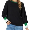 Quin Tipped Long Sleeve Jumper In Black -Myer Fashion Store 968267080 1 720x928