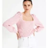 Square Neck Knit Top In Blush 2 Square Neck Knit Top In Blush -Myer Fashion Store 968417650 1 720x928