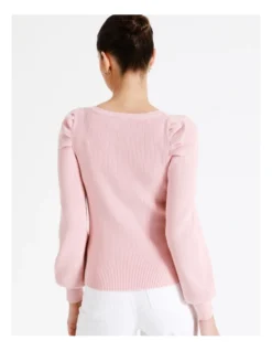 Square Neck Knit Top In Blush 13 Square Neck Knit Top In Blush -Myer Fashion Store 968417650 5 720x928