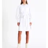 Hi-Low Organic Cotton Shirt Dress In White