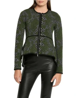 Reptilian Knit Jacket In Green