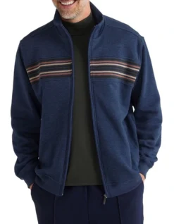 Bello Snowy Mt Fleece Jacket In Denim Marle