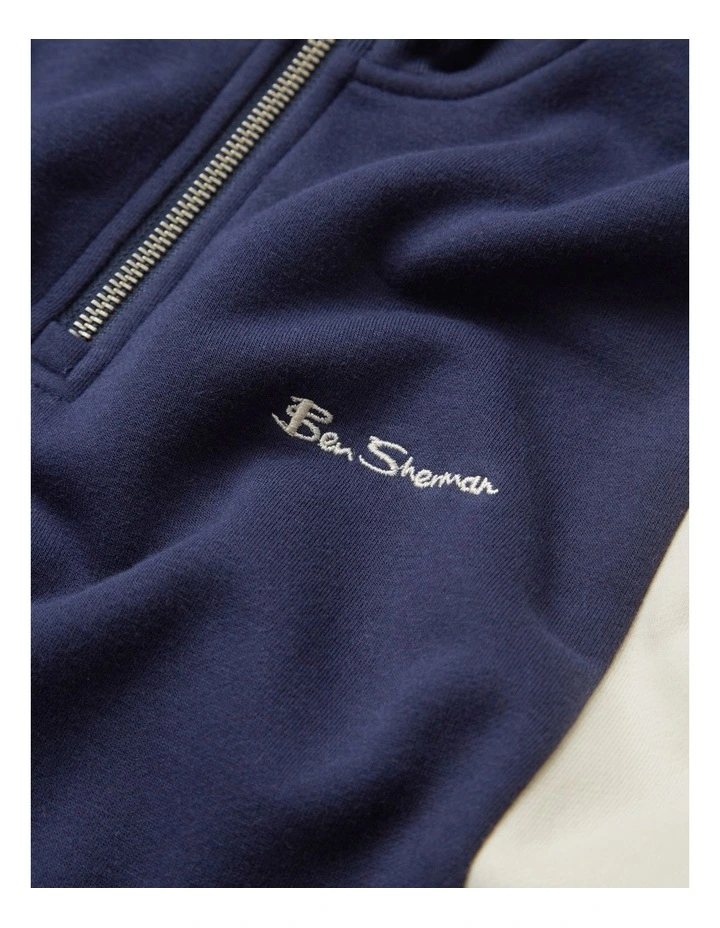 Ben Sherman Half Zip Funnel Neck Jumper In Blue 8 Ben Sherman Half Zip Funnel Neck Jumper In Blue - Image 6