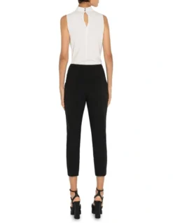 Double Weave Cropped Slim Pant In Black 6 Double Weave Cropped Slim Pant In Black -Myer Fashion Store 970903360 2 720x928