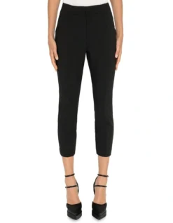 Double Weave Cropped Slim Pant In Black 7 Double Weave Cropped Slim Pant In Black -Myer Fashion Store 970903360 3 720x928