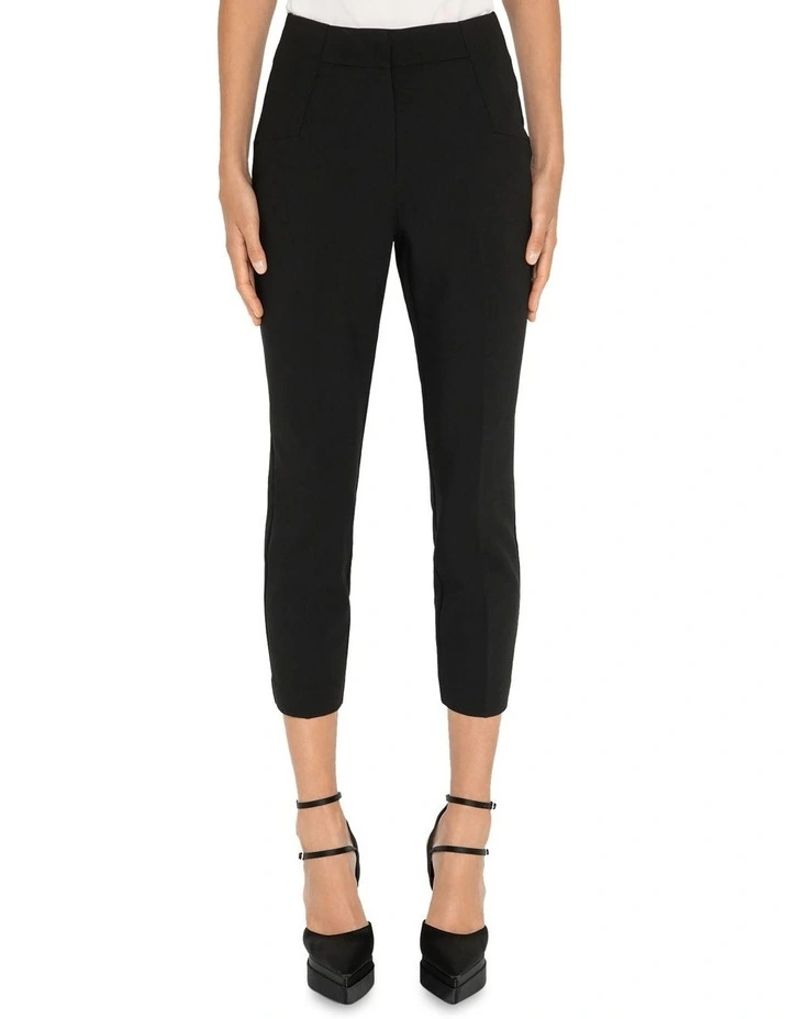 Double Weave Cropped Slim Pant In Black 5 Double Weave Cropped Slim Pant In Black - Image 3