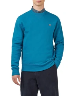 Ben Sherman Logo Crew Sweat Top In Blue