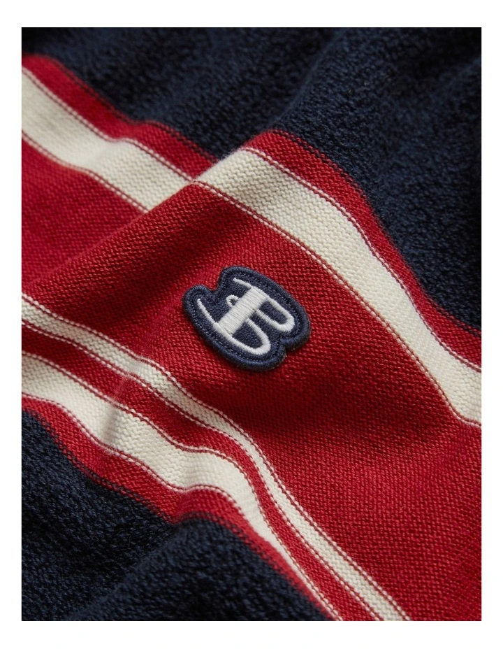 Ben Sherman Towelling Stripe Crew Sweat Top In Blue 8 Ben Sherman Towelling Stripe Crew Sweat Top In Blue - Image 6