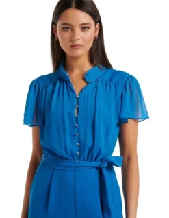 Forever New Verona Flutter Sleeve Jumpsuit In Blue 9 Forever New Verona Flutter Sleeve Jumpsuit In Blue -Myer Fashion Store 973947250 4 720x928