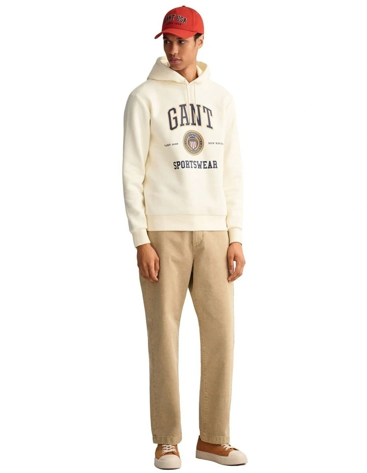Gant Crest Shield Sweat Hoodie In Cream 7 Gant Crest Shield Sweat Hoodie In Cream - Image 5